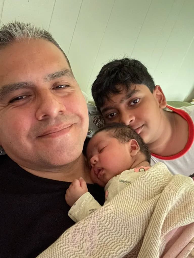Jorge sharing a quiet family moment